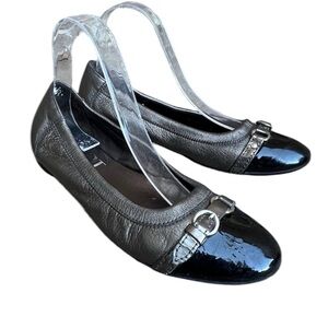 AGL Women's Monika Cap Toe Ballet Flats Leather Sz 38